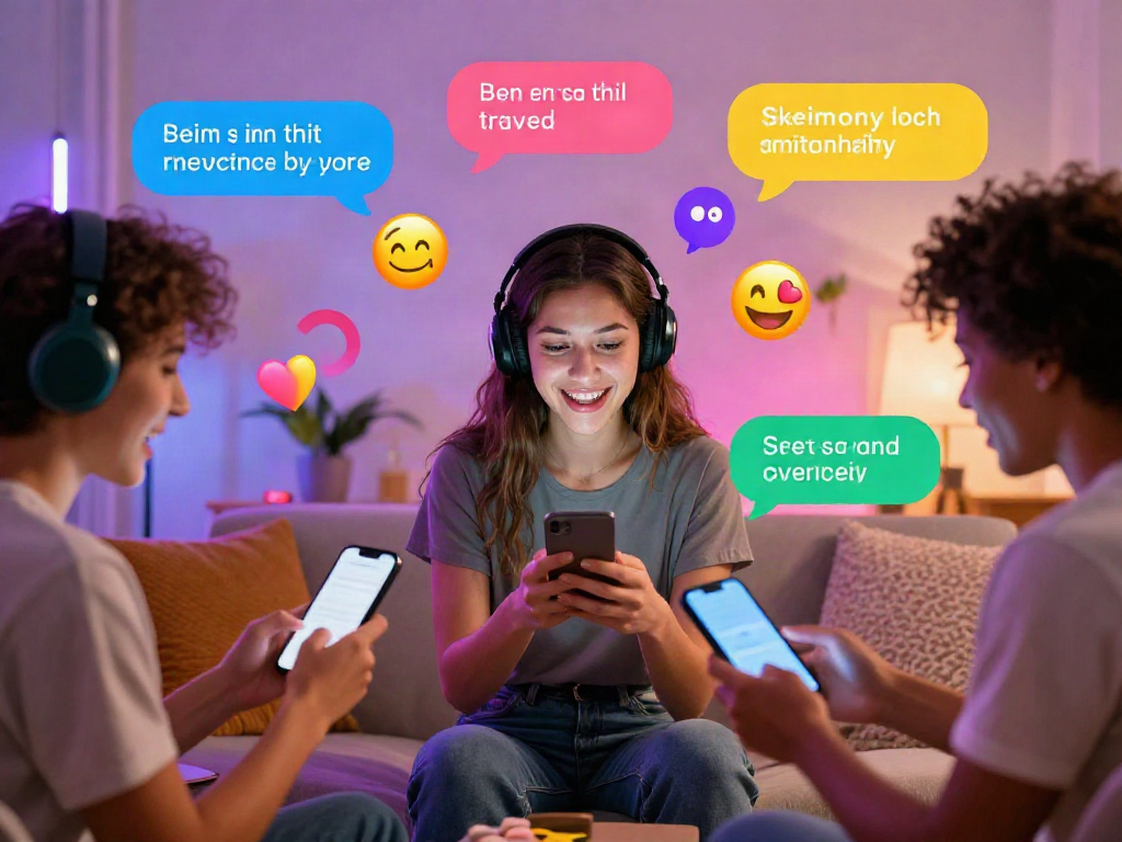 Engaging scene of diverse individuals using free ai sex chat in a vibrant digital environment.