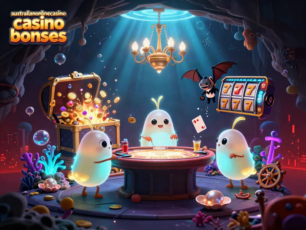 Delight in the vibrant australianonlinecasino casino bonuses scene filled with glowworms, treasure, and gaming fun.